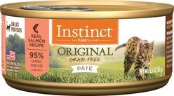 Instinct Original Real Salmon Recipe Grain-Free Pate Wet Cat Food, 5.5-oz can, case of 12