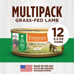 Instinct Original Real Lamb Recipe Grain-Free Pate Wet Cat Food, 5.5-oz can, case of 12 slide 2 of 7