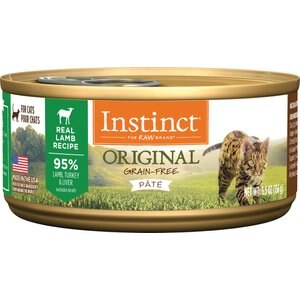 Instinct Original Real Lamb Recipe Grain-Free Pate Wet Cat Food, 5.5-oz can, case of 12