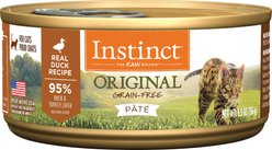 Instinct Original Real Duck Recipe Grain-Free Pate Wet Cat Food, 5.5-oz can, case of 12