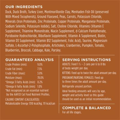 Show full view: Instinct Original Real Duck Recipe Grain-Free Pate Wet Cat Food, 3-oz can, case of 24 slide 8 of 11