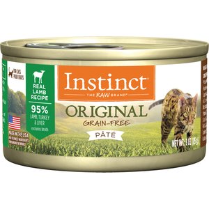 Instinct Original Real Lamb Recipe Grain-Free Pate Wet Cat Food, 3-oz can, case of 24
