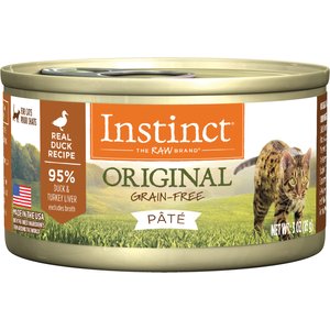 Instinct Original Real Duck Recipe Grain-Free Pate Wet Cat Food, 3-oz can, case of 24