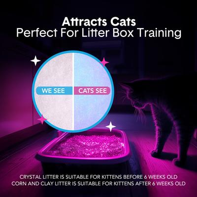 Show full view: Boxiecat Glo Natural Stress-Relief Non-Clumping Crystal Cat Litter with UV Attractant, 6-lb bag, 3 count slide 7 of 12