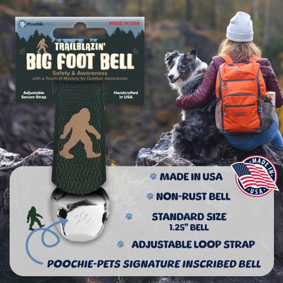 Show full view: Poochie-Pets TrailBlazin' Dog Collar Bear Bell, Big Foot Green, Large slide 4 of 6