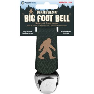 Poochie-Pets TrailBlazin' Dog Collar Bear Bell, Big Foot Green, Large