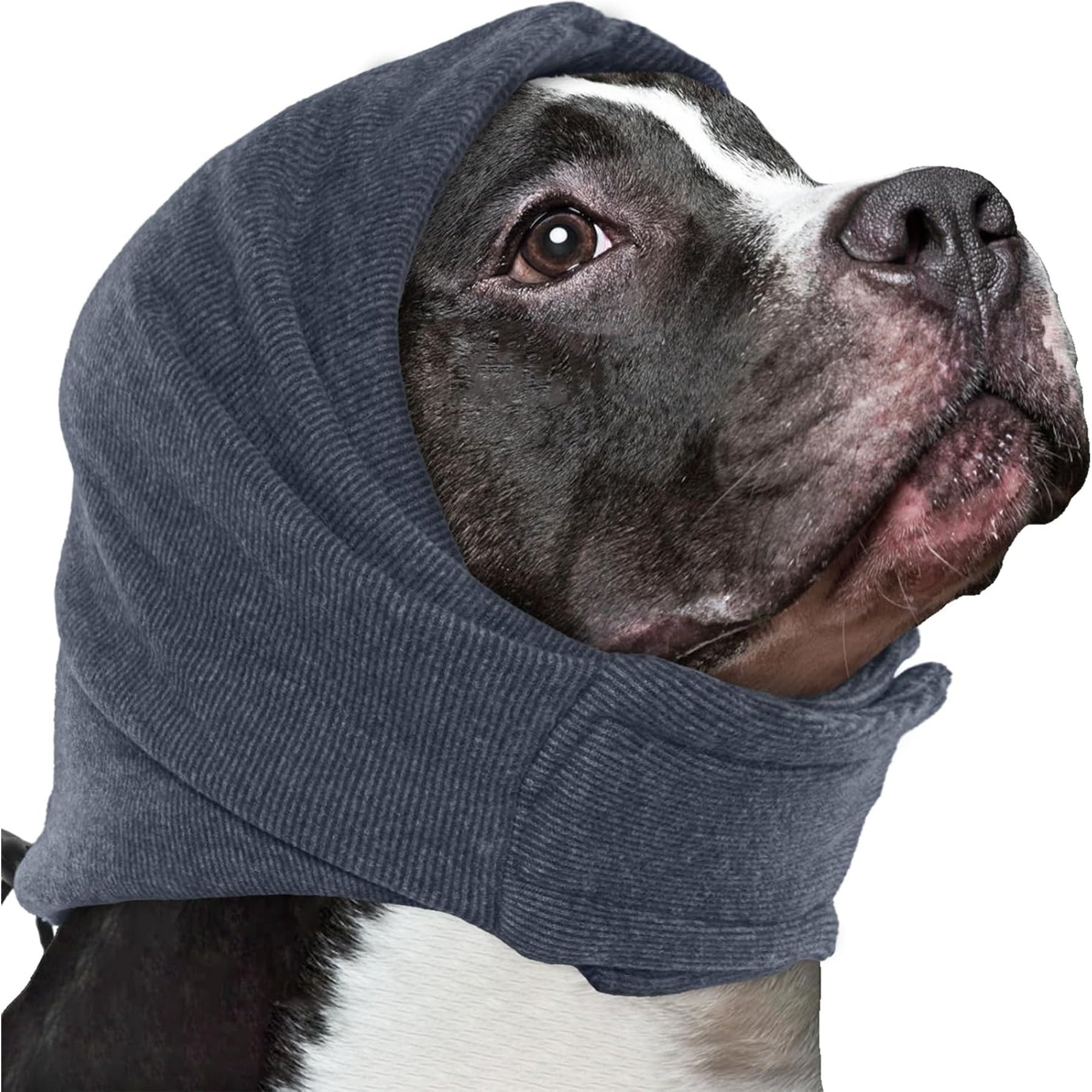 NANAKI Calming Hoodie Ear Wraps for Dogs, Dark Grey, Small