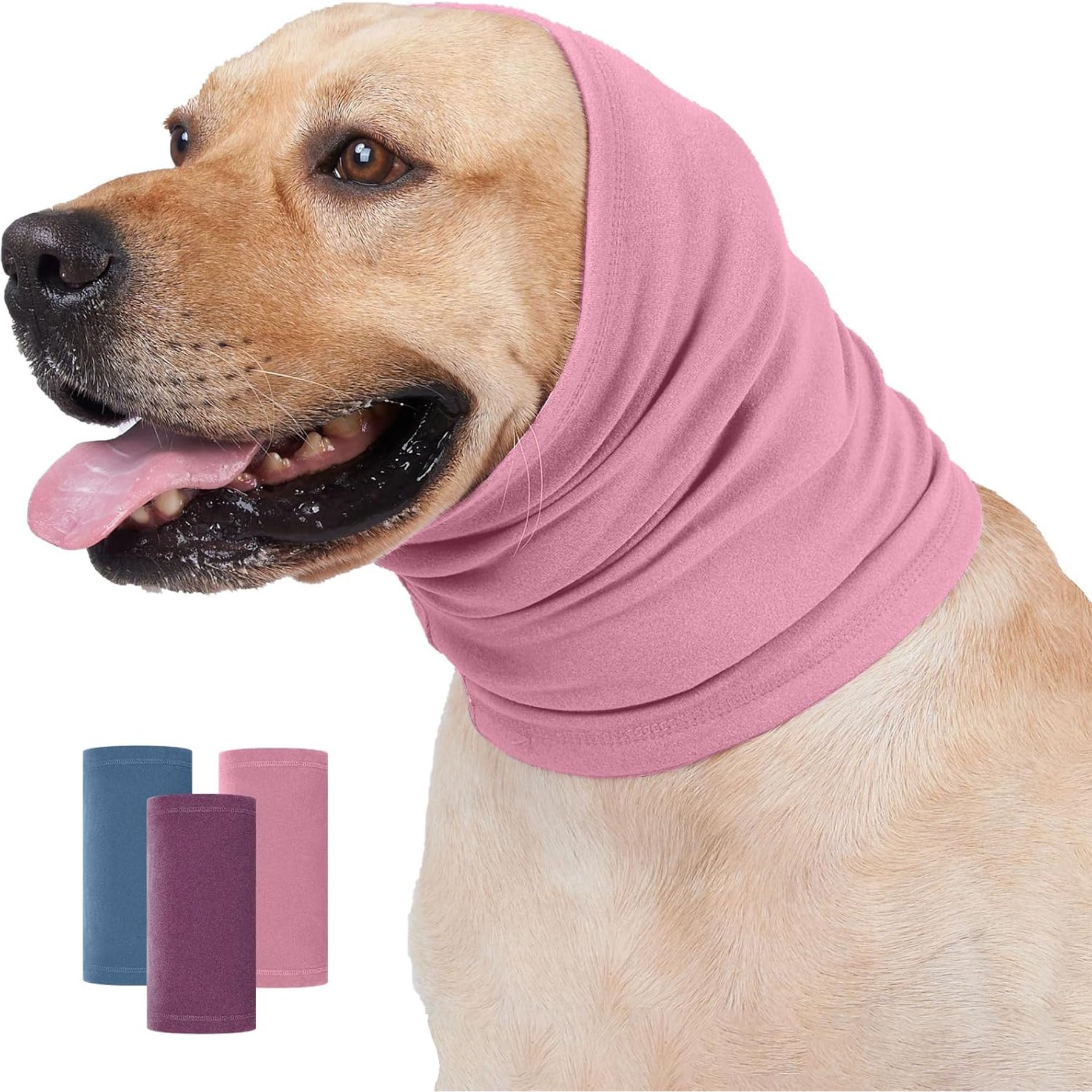 NANAKI Calming Hoodie Ear Wraps for Dogs, Dusty Pink, Medium