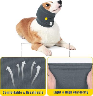 Show full view: NANAKI Calming Hoodie Ear Wraps for Dogs, Grey, Small slide 7 of 9