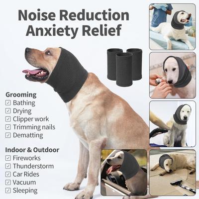 Show full view: NANAKI Calming Hoodie Ear Wraps for Dogs, Grey, Small slide 4 of 9