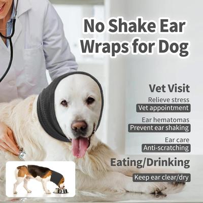 Show full view: NANAKI Calming Hoodie Ear Wraps for Dogs, Grey, Small slide 5 of 9