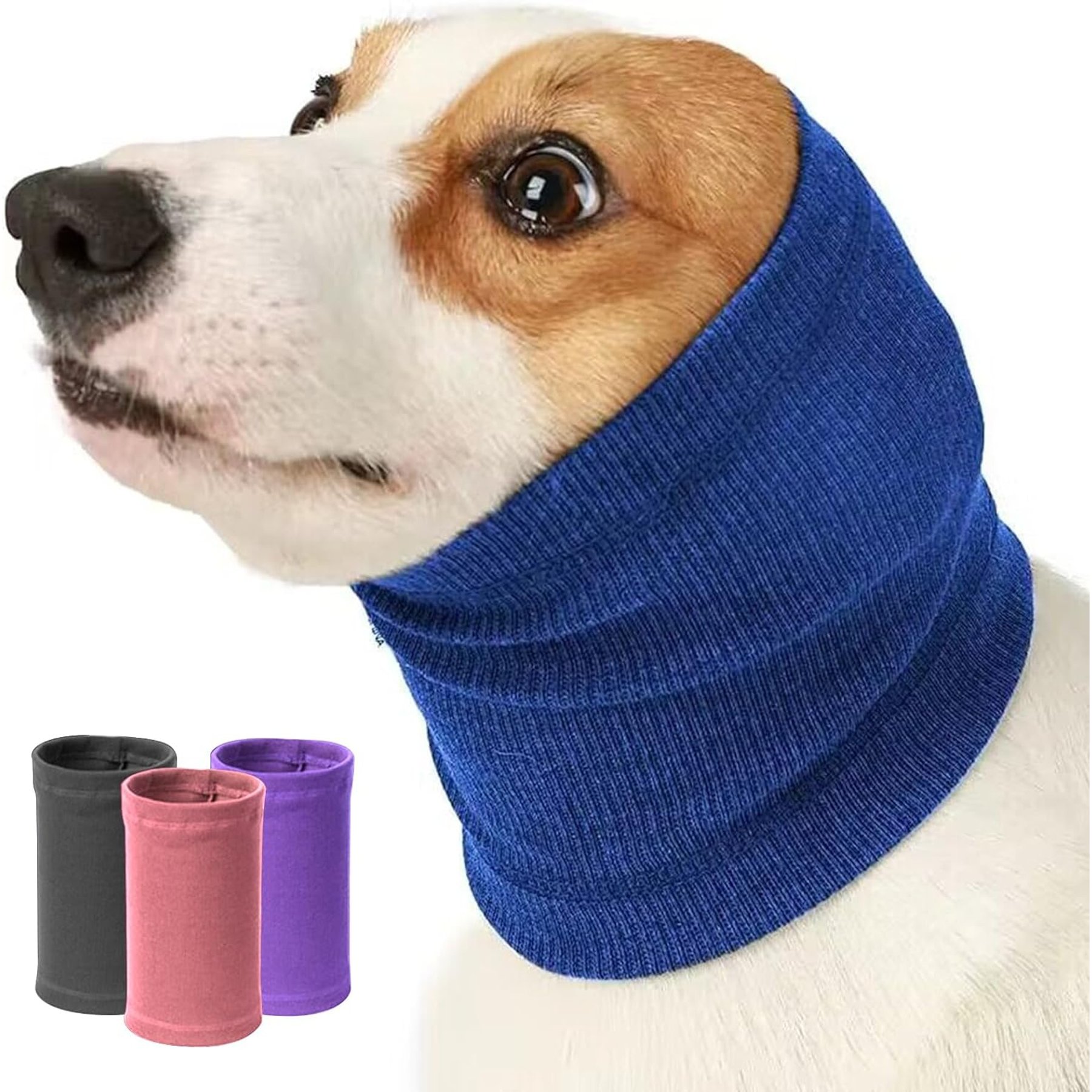 NANAKI Calming Hoodie Ear Wraps for Dogs, Blue, Small