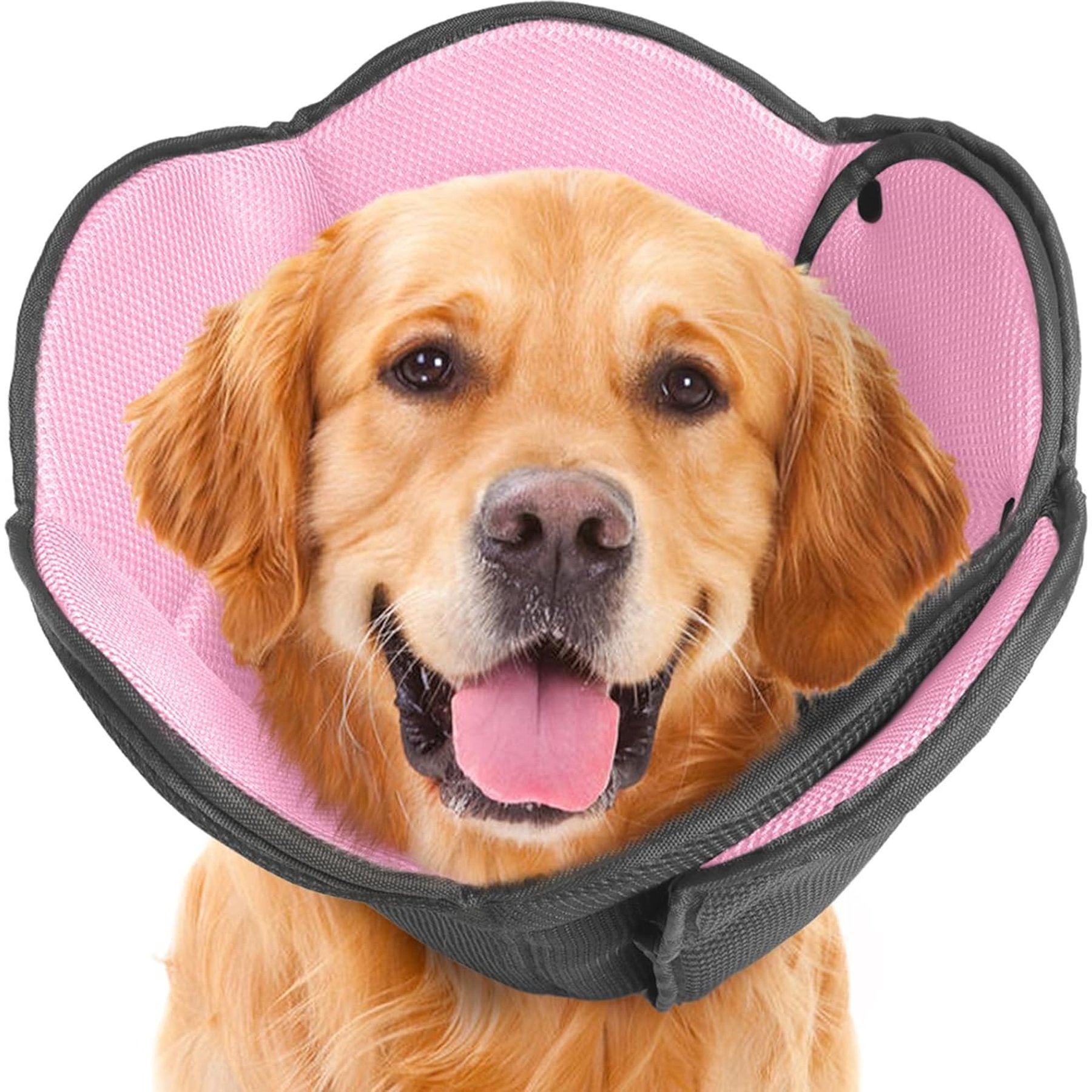 NANAKI Soft Cone Recovery Elizabethan Collar/E-Collar for Dogs, Pink, Large