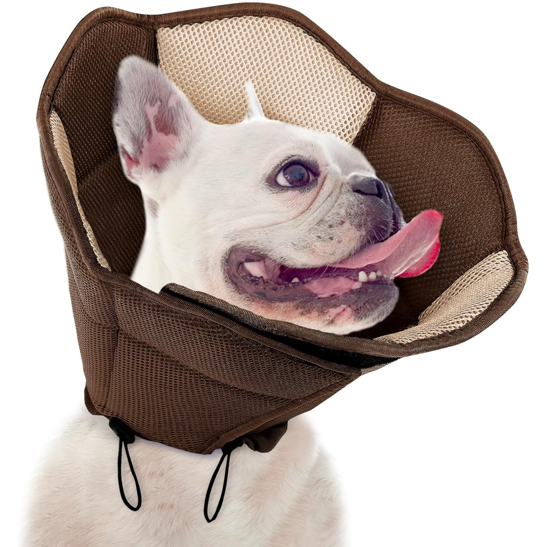 NANAKI Sunfura Cone Recovery Elizabethan Collar/E-Collar for Dogs, Brown, Medium
