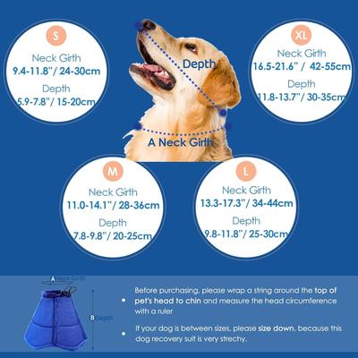 Show full view: NANAKI Sunfura Cone Recovery Elizabethan Collar/E-Collar for Dogs, Blue, X-Large slide 3 of 7