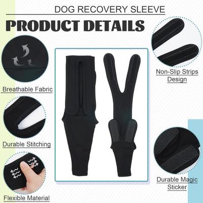 Show full view: NANAKI Surgery Recovery Leg Sleeve Front for Dogs, Black, XX-Small slide 4 of 10