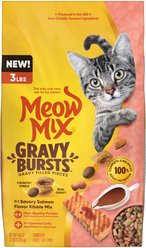 Meow Mix Gravy Burst Salmon Dry Cat Food, 3-lb bag