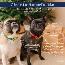 Zaley Designs Christmas Trees Cotton Dog Collar, Pink, X-Small: 8 to 12-in neck, 5/8-in wide slide 2 of 3