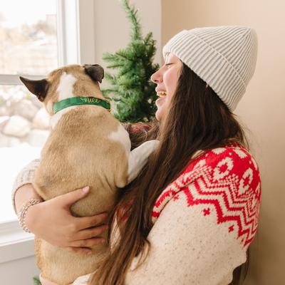 Show full view: Zaley Designs Nice Green Checkered Cotton Dog Collar, Green, Large: 15 to 25-in neck, 1-in wide slide 4 of 5