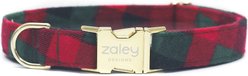 Zaley Designs Buffalo Plaid Flannel Dog Collar, Red & Green, X-Small: 8 to 12-in neck, 5/8-in wide