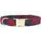 Show in main carousel: Zaley Designs Buffalo Plaid Flannel Dog Collar, Red & Green, X-Small: 8 to 12-in neck, 5/8-in wide slide 1 of 5