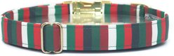 Zaley Designs Jolly Christmas Stripe Cotton Dog Collar, Red & Green, Large: 15 to 25-in neck, 1-in wide slide 2 of 3