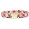 Show in main carousel: Zaley Designs Christmas Plaid Cotton Dog Collar, Pink, X-Small: 8 to 12-in neck, 5/8-in wide slide 1 of 3