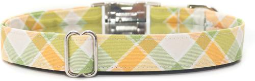 Show full view: Zaley Designs Cotton Dog Collar, Citrus & Olive, Medium: 13 to 20-in neck, 1-in wide slide 2 of 5
