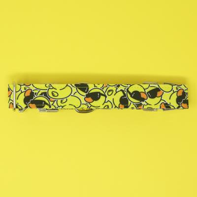 Show full view: Zaley Designs Rubber Ducks Cotton Dog Collar, Yellow, Large: 15 to 25-in neck, 1-in wide slide 4 of 5
