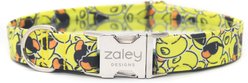 Zaley Designs Rubber Ducks Cotton Dog Collar, Yellow, Large: 15 to 25-in neck, 1-in wide
