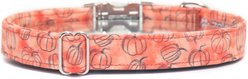Zaley Designs Watercolor Pumpkins Cotton Dog Collar, Orange, X-Small: 8 to 12-in neck, 5/8-in wide slide 2 of 3