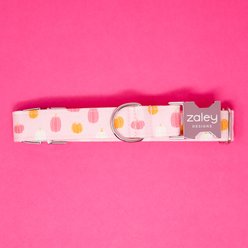 Zaley Designs Pumpkins Cotton Dog Collar, Pink & Orange, X-Small: 8 to 12-in neck, 5/8-in wide slide 2 of 5
