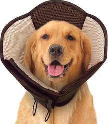 NANAKI Sunfura Cone Recovery Elizabethan Collar/E-Collar for Dogs, Brown, Large