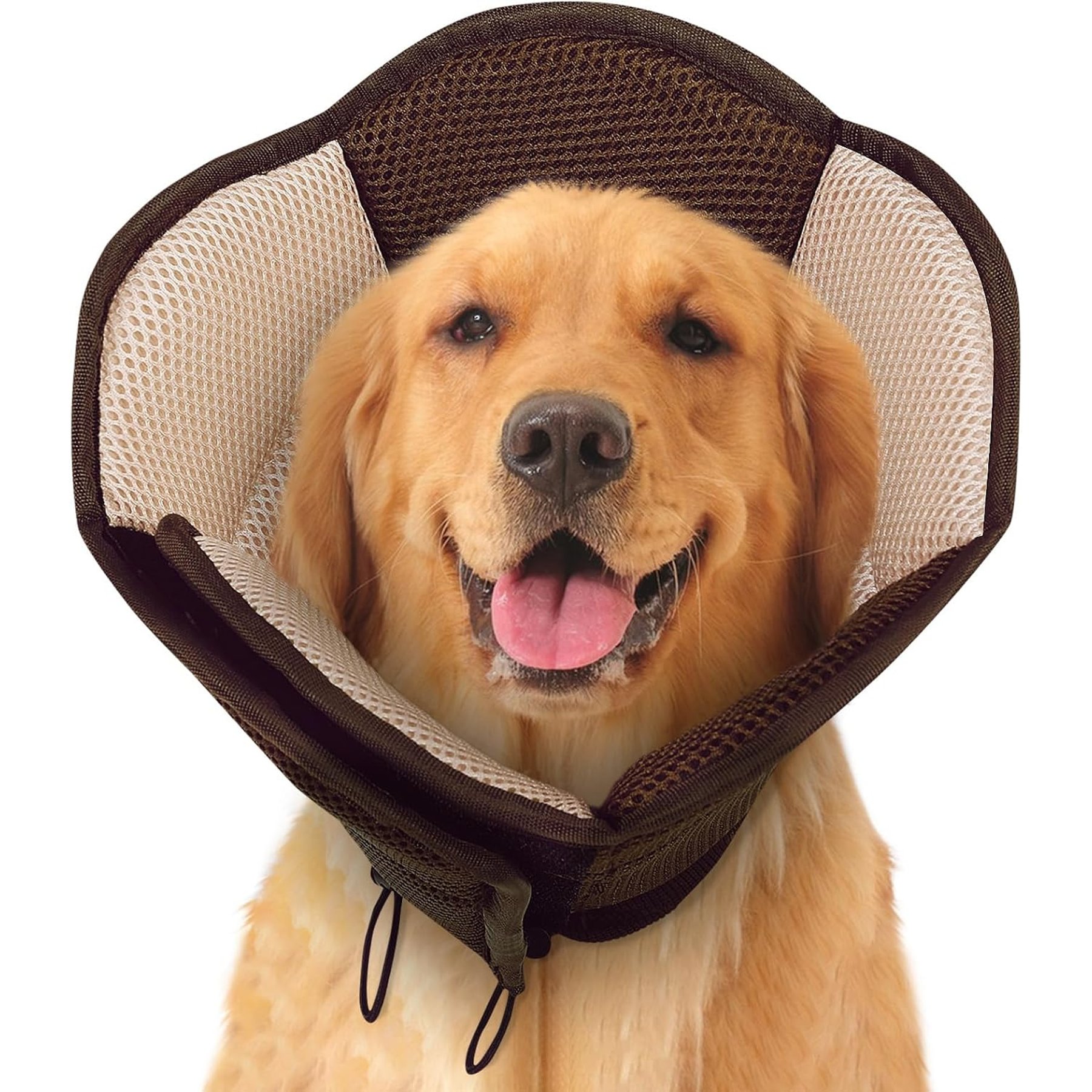 NANAKI Sunfura Cone Recovery Elizabethan Collar/E-Collar for Dogs, Brown, Large