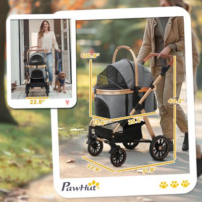 Show full view: PawHut 3 in 1 Dog Stroller with Detachable Cabin slide 4 of 10