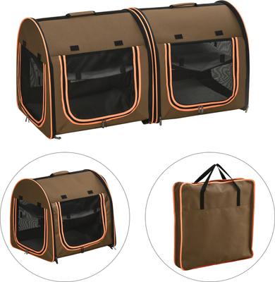 Show full view: PawHut Portable Soft-Sided Cat Carrier, Brown slide 10 of 10