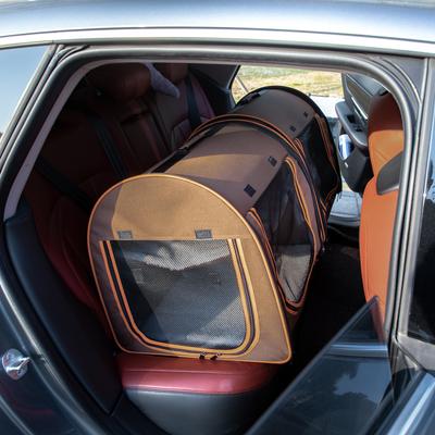 Show full view: PawHut Portable Soft-Sided Cat Carrier, Brown slide 9 of 10