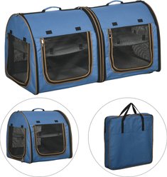 PawHut Portable Soft-Sided Cat Carrier, Blue slide 2 of 9