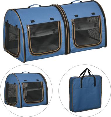 Show full view: PawHut Portable Soft-Sided Cat Carrier, Blue slide 9 of 9