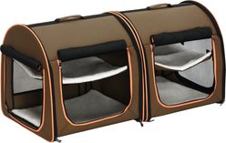 PawHut Portable Soft-Sided Cat Carrier, Brown