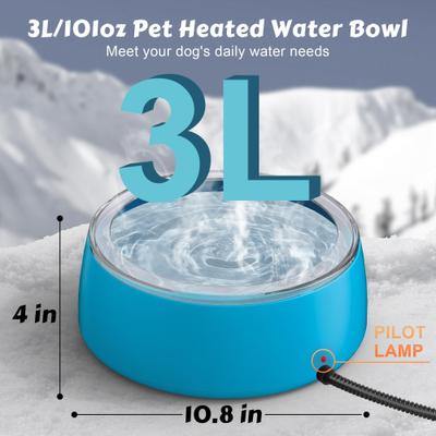Show full view: UPSKY Outdoor Waterproof Smart Heated Non-Skid Acrylonitrile Butadiene Styrene Slow Feeder Dog & Cat Water Bowl with Chew Resistant Cord, Blue, Large: 3-L slide 2 of 10
