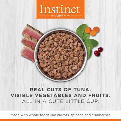 Show full view: Instinct Minced Real Tuna Recipe in Savory Gravy Grain-Free Minced Wet Cat Food, 3.5-oz cup, case of 12 slide 4 of 8