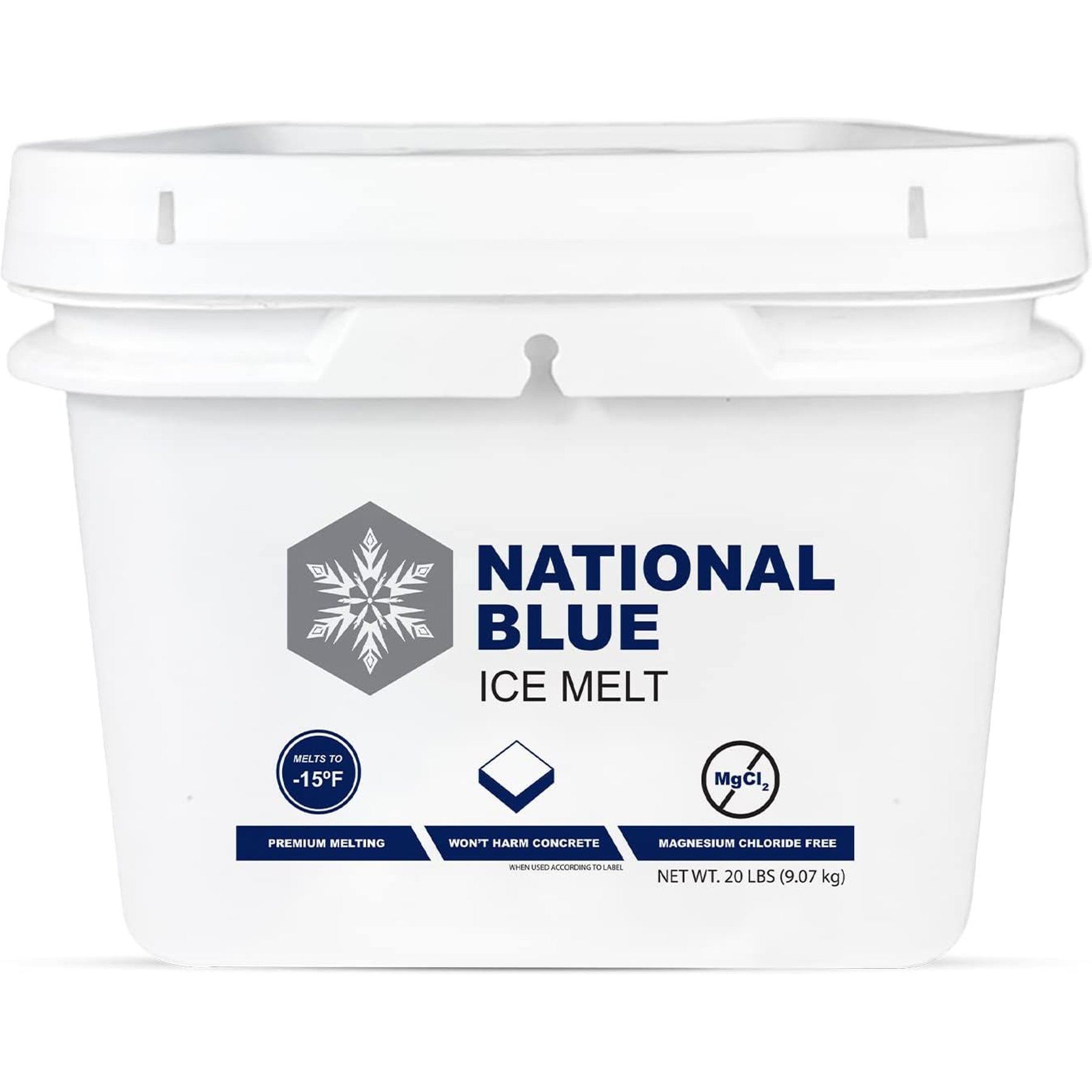 National Blue Fast Acting Snow Salt Ice Melt, 20-lb bucket