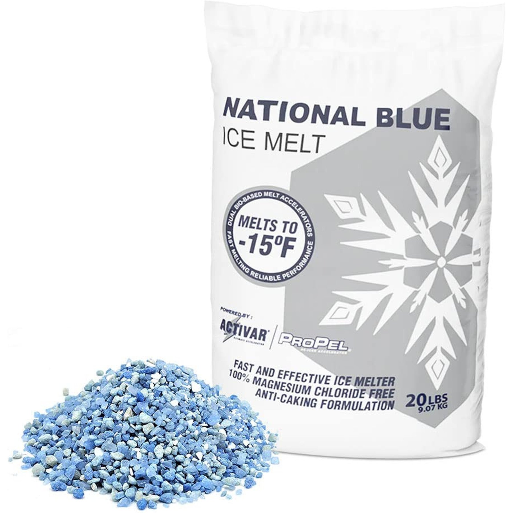 National Blue Fast Acting Snow Salt Ice Melt, 20-lb bag