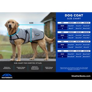 WeatherBeeta ComFiTec Premier Deluxe Waterproof Dog Coat, Burgundy/Navy, 22-in