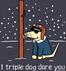 Teddy the Dog Christmas I Triple Dog Dare Ya Classic Tee, Midnight Dream, X-Large slide 2 of 2