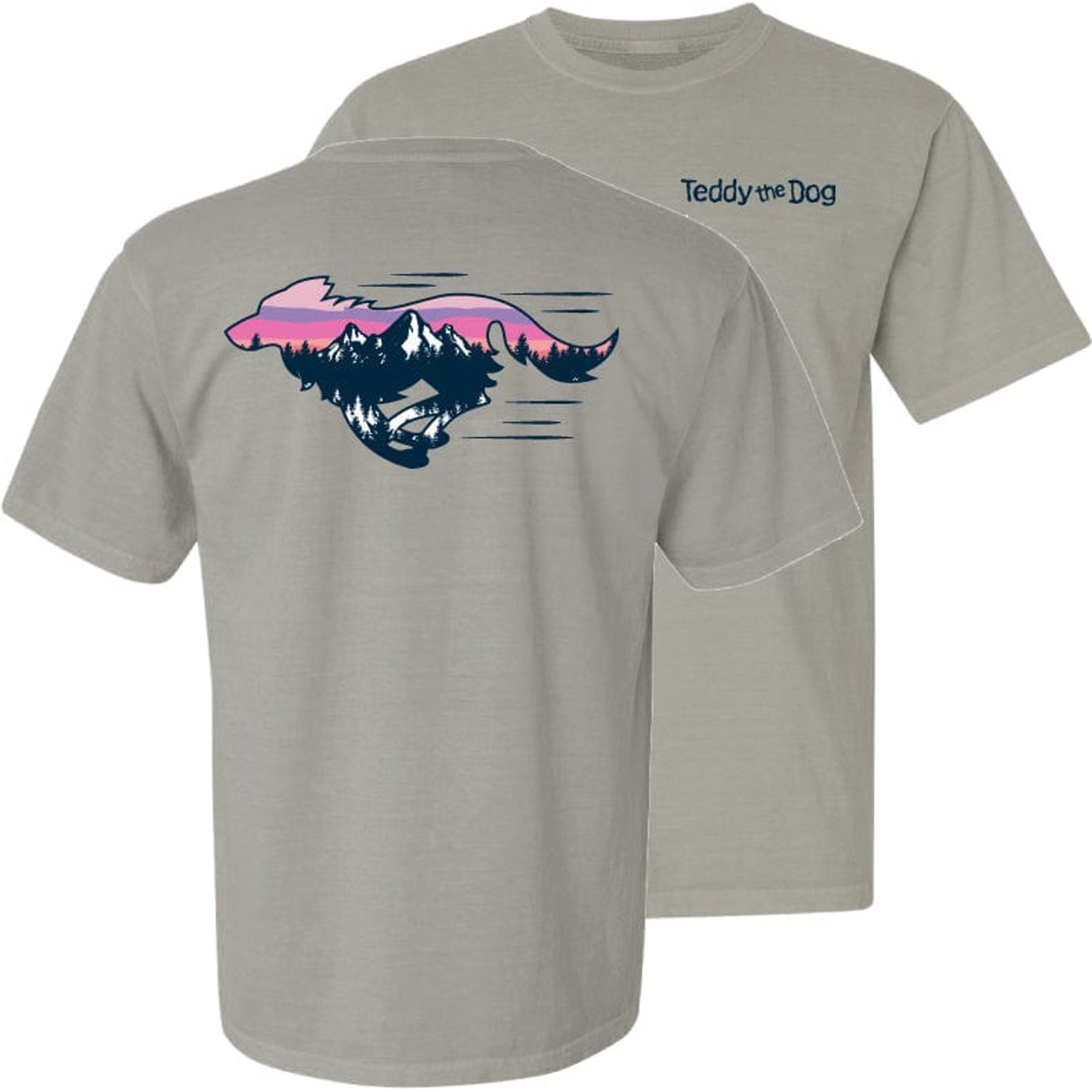 Teddy the Dog Run Like the Wind Classic Tee, Pebble, Medium