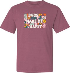 Teddy the Dog Dogs Make Me Happy Classic Tee, Berry, X-Small