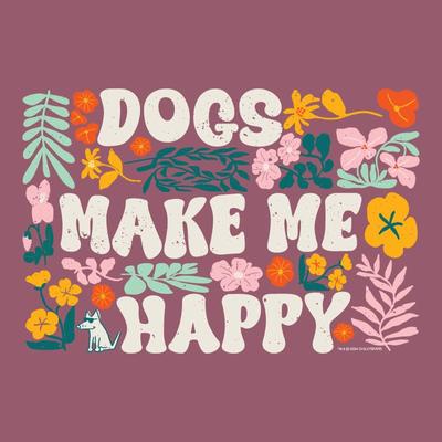 Show full view: Teddy the Dog Dogs Make Me Happy Classic Tee, Berry, Medium slide 2 of 2