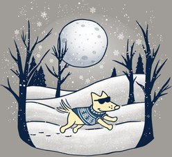 Teddy the Dog Christmas Winter Moon Classic Tee, Pebble, X-Large slide 2 of 2